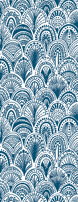 Rollo Fenster in blauem Muster