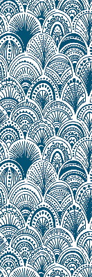 Rollo Fenster in blauem Muster