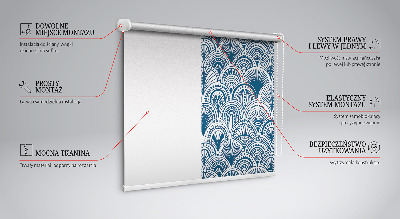 Rollo Fenster in blauem Muster