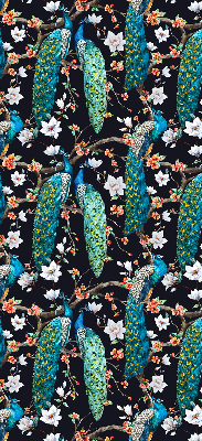 Rollo Fenster mit Pfau und Blumenmotiv