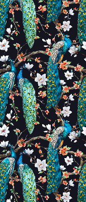Rollo Fenster mit Pfau und Blumenmotiv