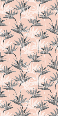 Fensterrollo in Grau mit Blumenmuster