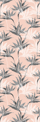 Fensterrollo in Grau mit Blumenmuster