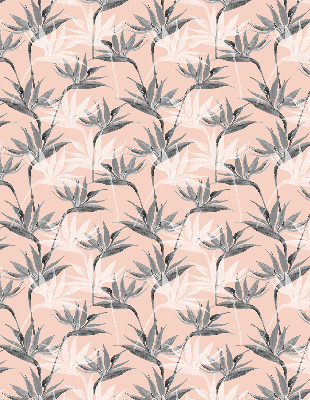 Fensterrollo in Grau mit Blumenmuster