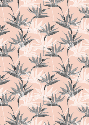 Fensterrollo in Grau mit Blumenmuster