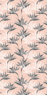 Fensterrollo in Grau mit Blumenmuster
