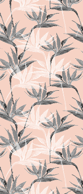 Fensterrollo in Grau mit Blumenmuster