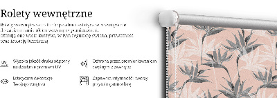 Fensterrollo in Grau mit Blumenmuster
