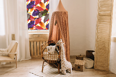 Fensterrollo innen in der Ausführung Bunte Blätter