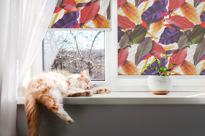Fensterrollo innen in der Ausführung Bunte Blätter