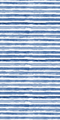 Fensterrollo innen mit aufgemalten blauen Streifen