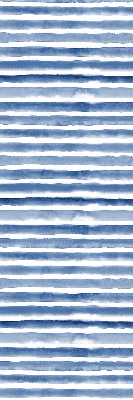 Fensterrollo innen mit aufgemalten blauen Streifen