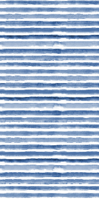 Fensterrollo innen mit aufgemalten blauen Streifen