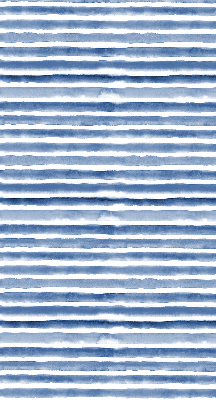 Fensterrollo innen mit aufgemalten blauen Streifen
