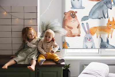 Fensterrollo mit Motiv Tiere