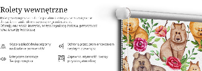 Fensterrollo hunde zwischen den blumen