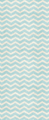 Fensterrollo innen in blauen Zickzacklinien