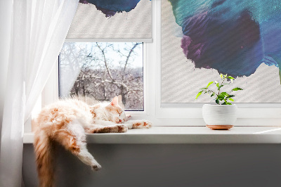 Fensterrollo mit gemaltem Bild