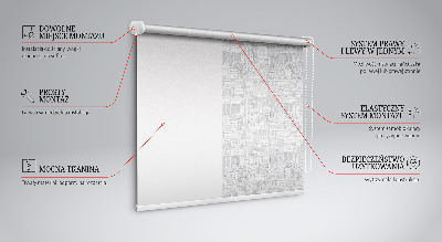 Rollo Fenster mit der Skizze der Stadt