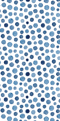 Fensterrollo mit blauen Punkten