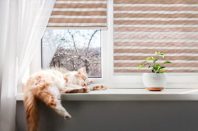 Rollo Fenster in braunen Streifen