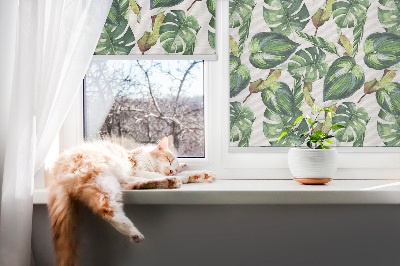 Rollo Fenster in tropischen Pflanzen