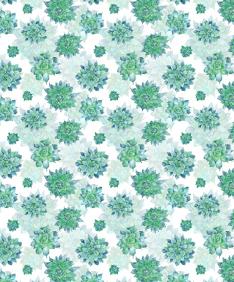Fensterrollo in grüner Blumenoptik