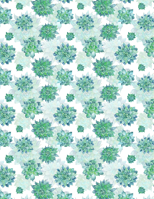 Fensterrollo in grüner Blumenoptik