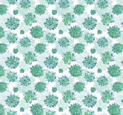 Fensterrollo in grüner Blumenoptik