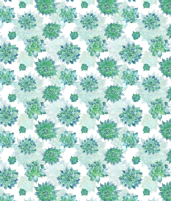 Fensterrollo in grüner Blumenoptik
