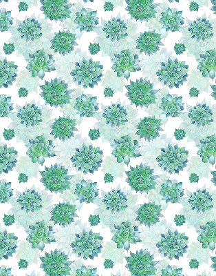 Fensterrollo in grüner Blumenoptik