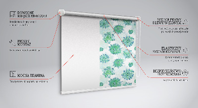 Fensterrollo in grüner Blumenoptik
