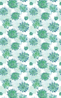 Fensterrollo in grüner Blumenoptik