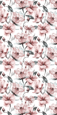 Rollo Fenster in Rosa mit Blütenmotiv