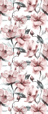 Rollo Fenster in Rosa mit Blütenmotiv