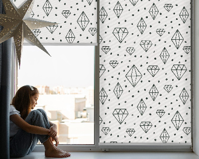 Fensterrollo mit gezeichneten Rauten