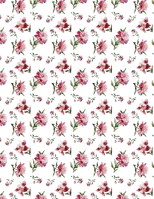 Fensterrollo innen in Rosa mit Blume