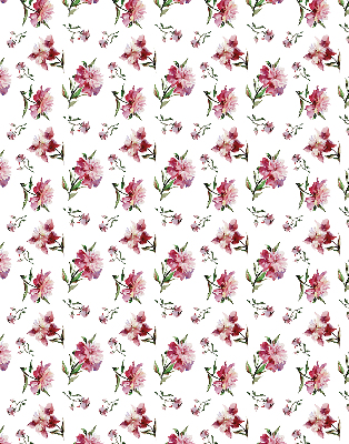 Fensterrollo innen in Rosa mit Blume