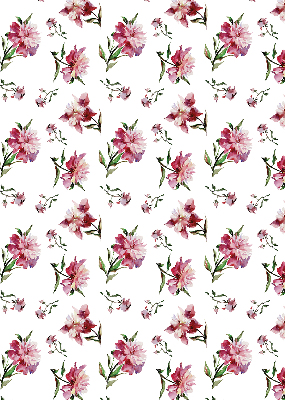 Fensterrollo innen in Rosa mit Blume