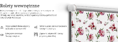Fensterrollo innen in Rosa mit Blume