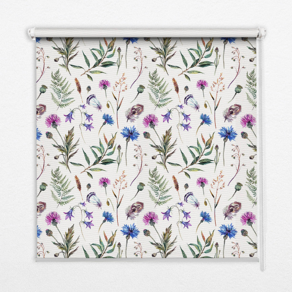 Rollo Fenster in bunten Blumen