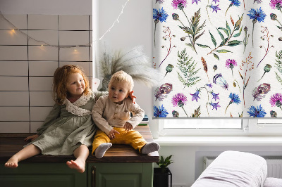Rollo Fenster in bunten Blumen