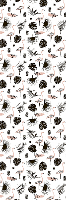 Fensterrollo mit Flamingos und Blättern
