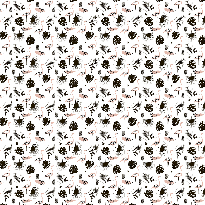 Fensterrollo mit Flamingos und Blättern