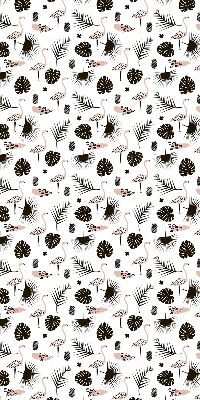 Fensterrollo mit Flamingos und Blättern