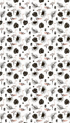 Fensterrollo mit Flamingos und Blättern