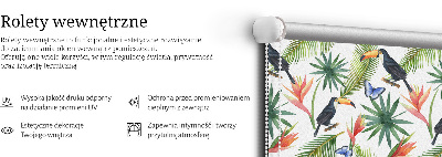 Rollo Fenster mit Motiv von Tukanen auf Blumen