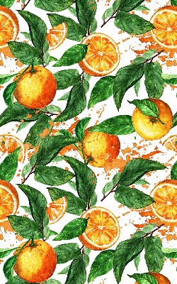 Fensterrollo innen mit Orangen- und Blattmotiv