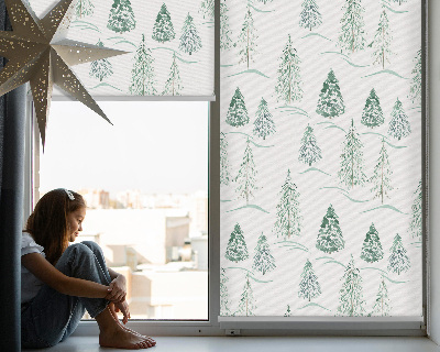Rollo Fenster in Braun mit Motiv Bäume