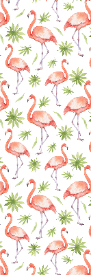 Fensterrollo innen mit Motiv Flamingo und Blätter